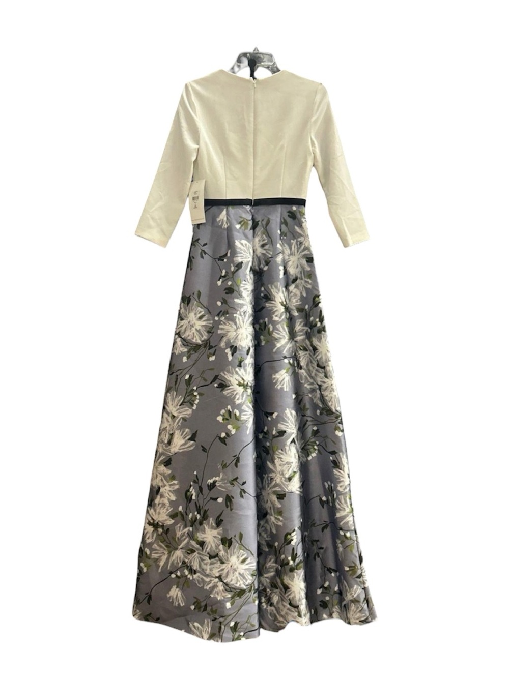 NWT Theia 3/4 sleeve v neck Floral a line cocktail formal gown 2 - Picture 5 of 8
